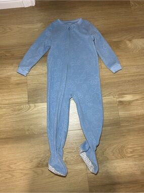 Carter's Light Blue Floral Footed Pajamas